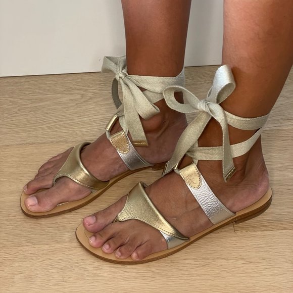 Sarah Flint Gold and Silver Sandals - Picture 4 of 6